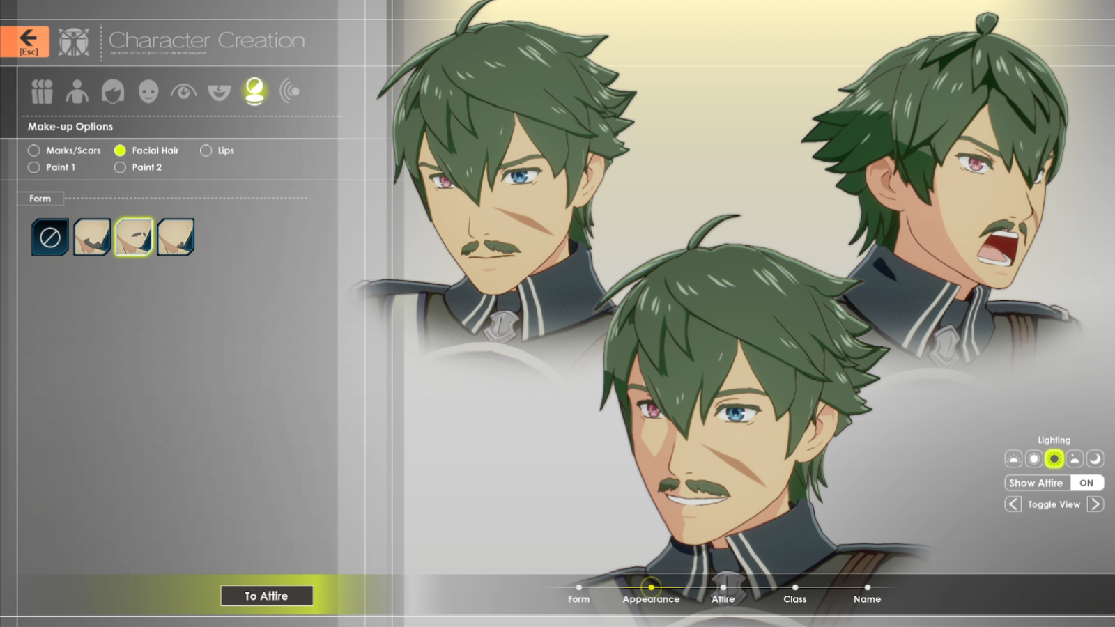 Blue Protocol character creator with moustachioed character