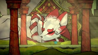 Screenshot from Bō: Path of the Teal Lotus, a 2.5D platformer with metroidvania elements based in a world of Japanese folklore