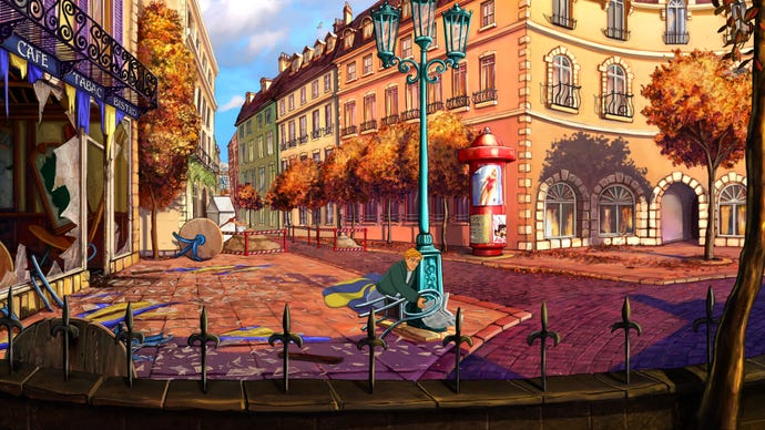 Just after an explosion on the streets of Paris in Broken Sword.