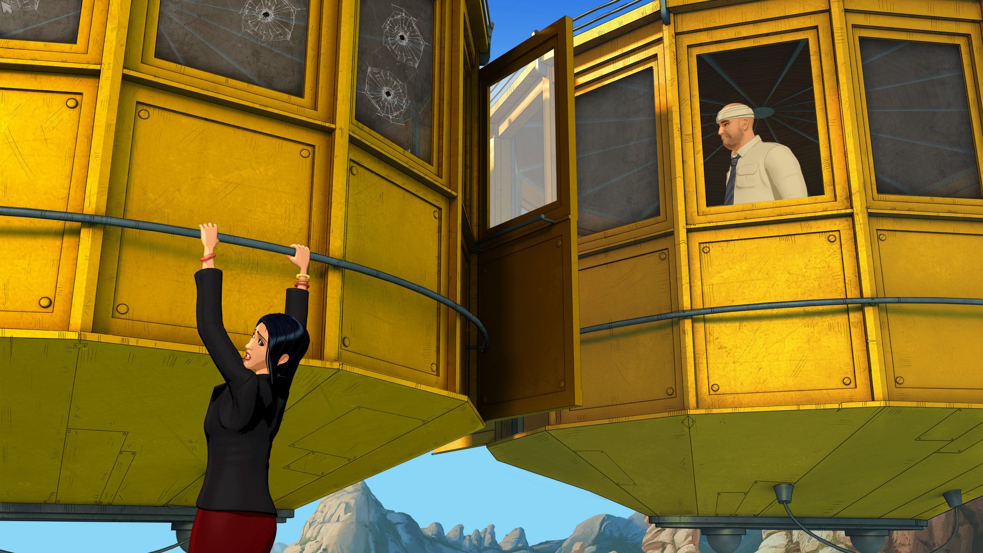 The worst place you could decide to practice your chin ups in Broken Sword. - 9