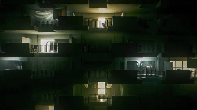 Multiple apartments exteriors can be seen in BrokenLore: Don’t Watch