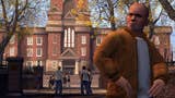 A bully stands in front of a posh school in Bully.