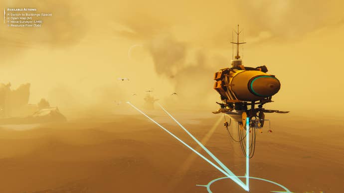 An airship sails into the clouds in Bulwark: Falconeer Chronicles