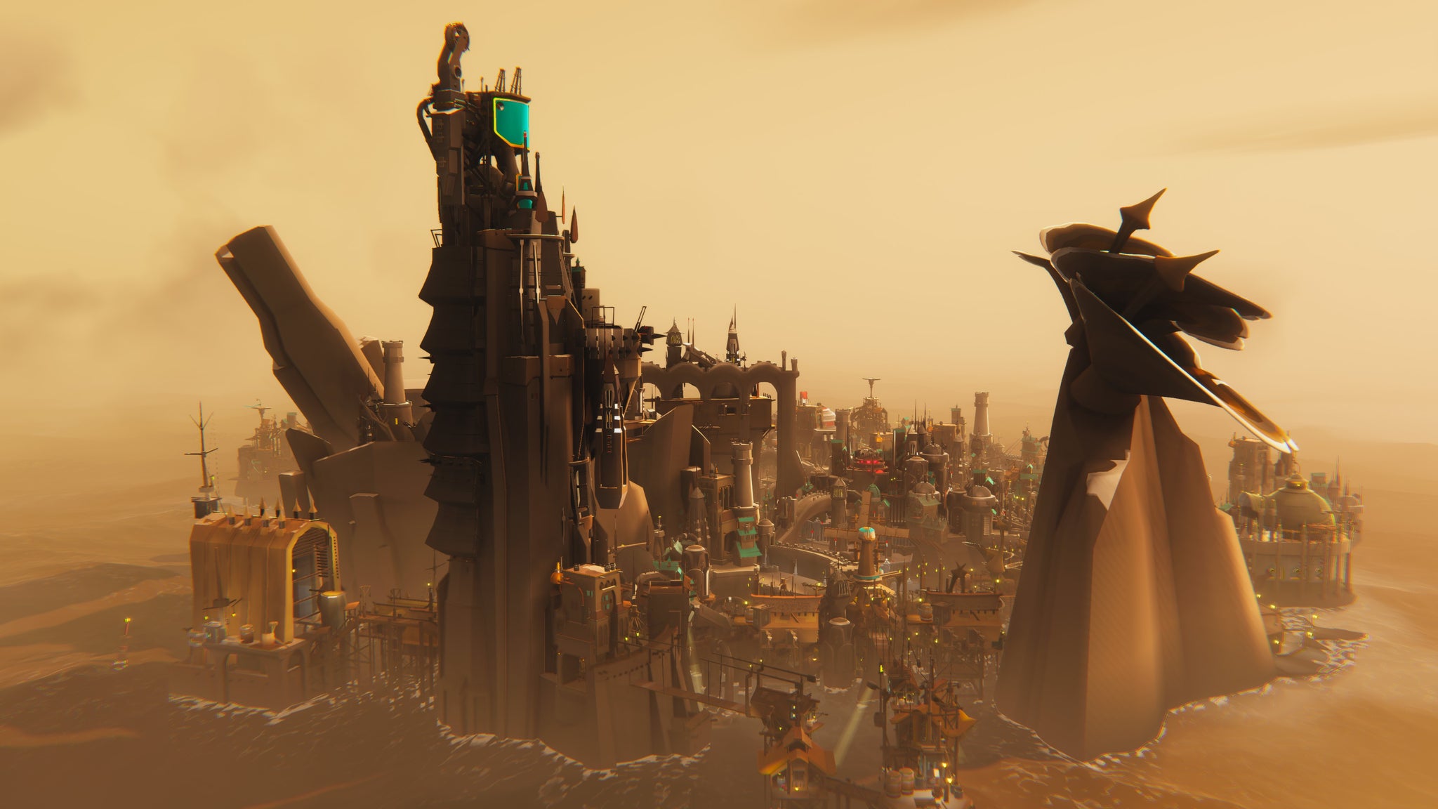 A settlement rises from the sea in Bulwark: Falconeer Chronicles - 8