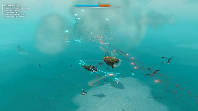 An airborne sea battle in Bulwark: Falconeer Chronicles