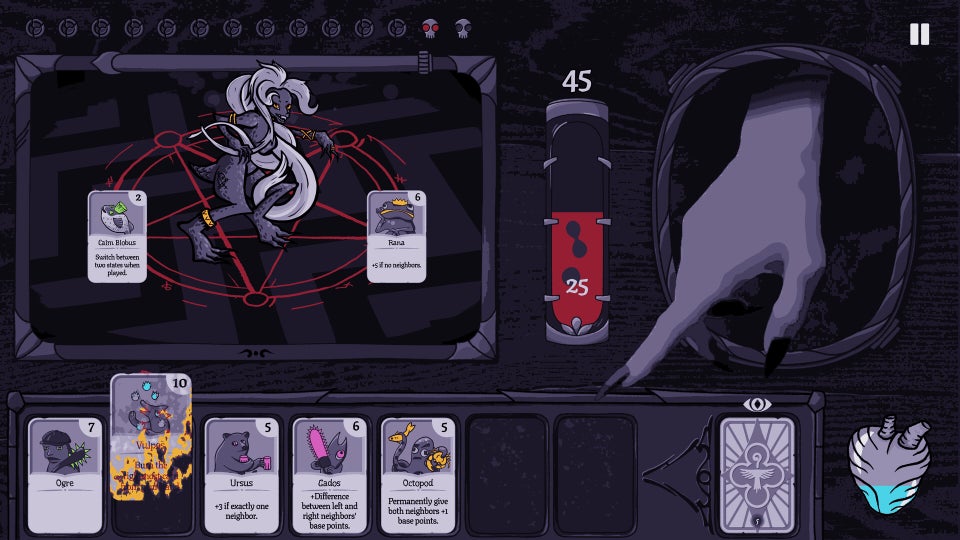 Burn With Me is a hand-drawn demon card game featuring the artist's own hand - and also, a refreshingly finite alternative to yer Balatro-likes
