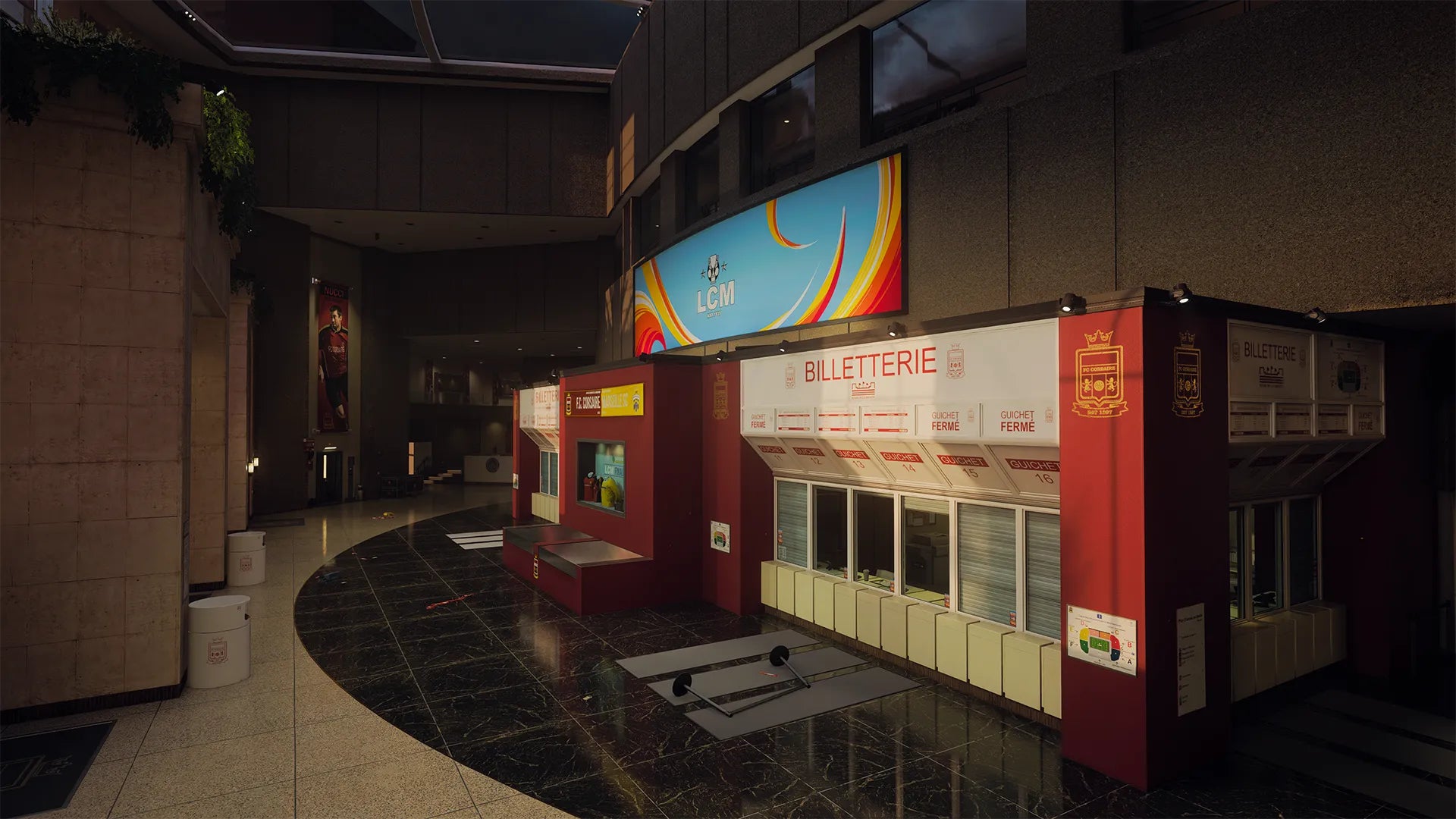 Red Card level in Black Ops 6: the concourse area, featuring shuttered shops and refreshment stands - 4