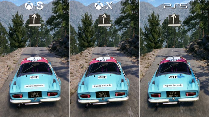 three-way ea sports wrc comparison between xbox series x, series s and ps5