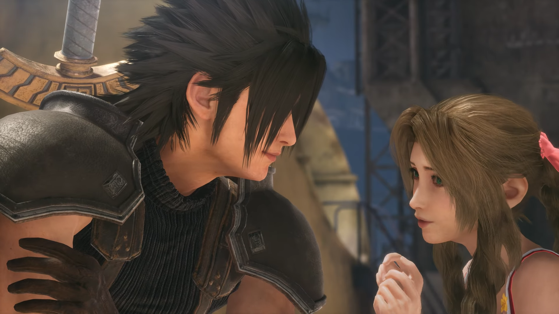 Zack and Aerith in Crisis Core
