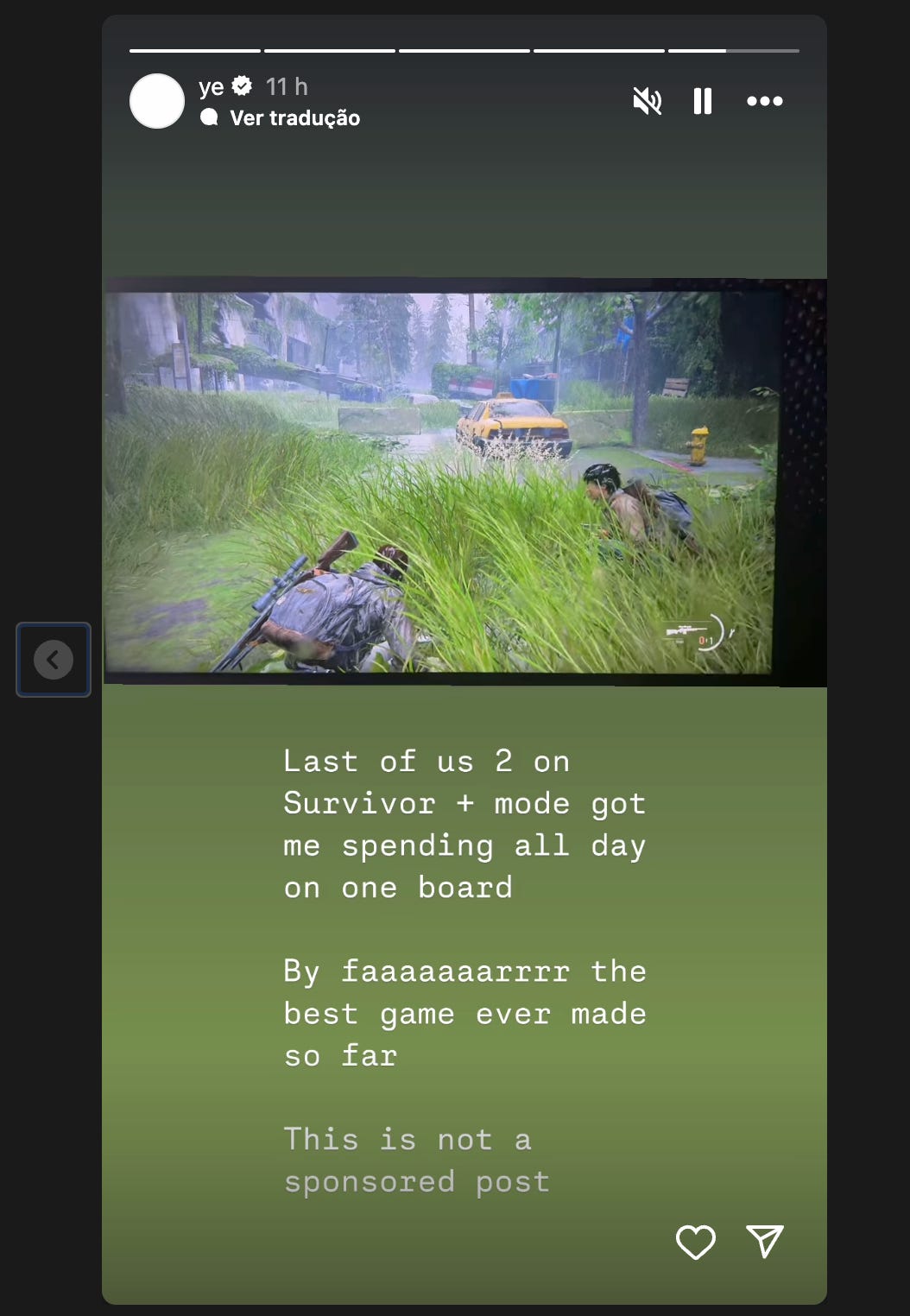 Captura de tela de Kanye West jogando The Last of Us: Parte 2