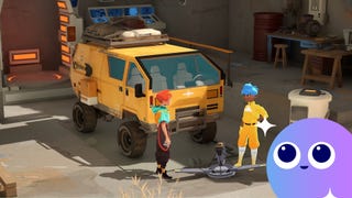 Sauge discusses a van upgrade with her mechanic friend in Caravan SandWitch. The Gamer Network Wishlisted logo is added in the bottom-right corner.