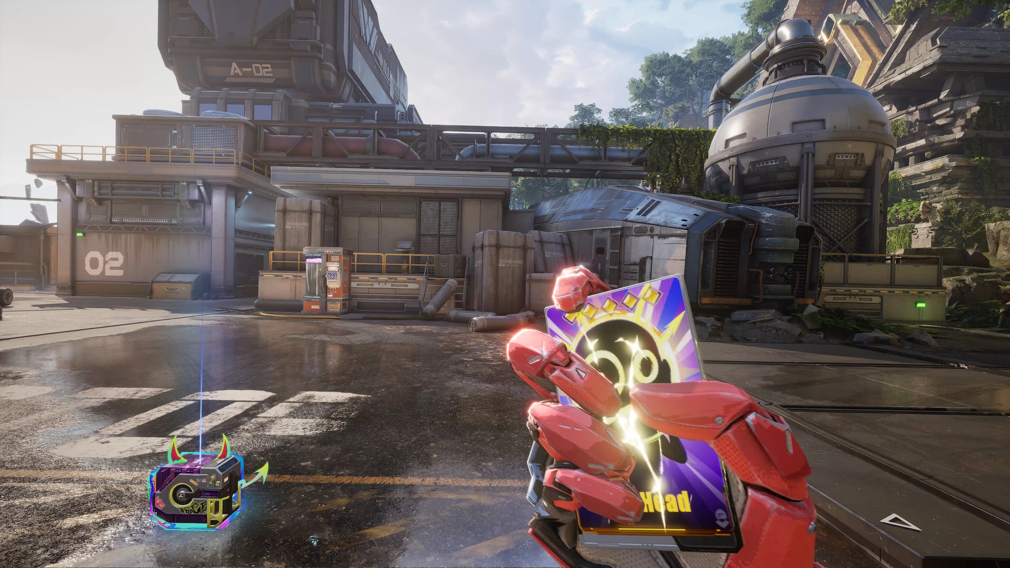 A character holding a card in Fragpunk - 3