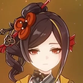 Chiori in Genshin Impact from the neck up.