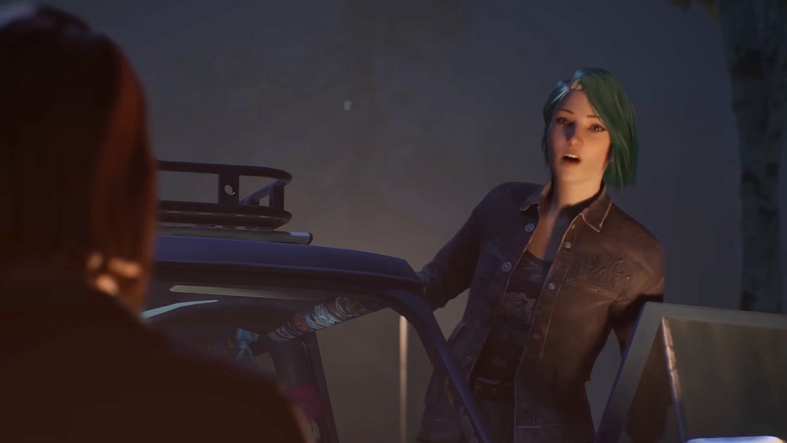 Chloe leans out of a car in Life is Strange Reunion