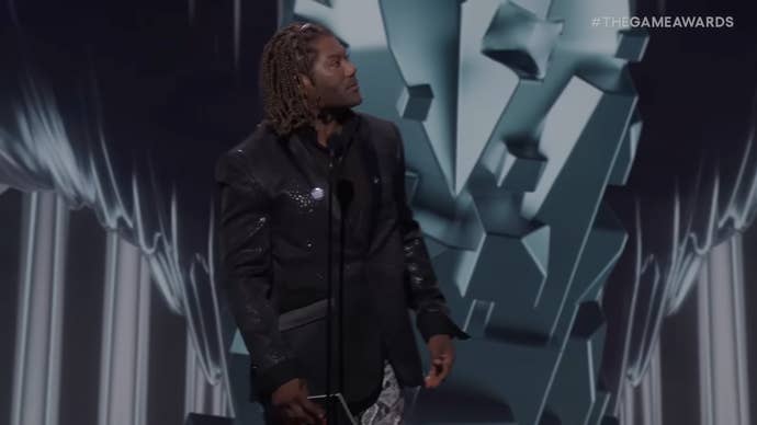 Christopher Judge on stage at the Game Awards 2023.