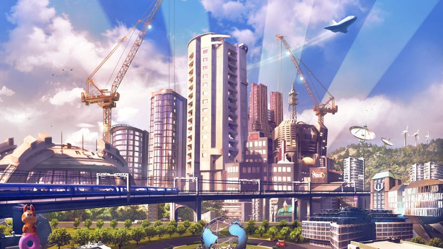 A high-rise city skyline is on display in Cities: Skylines' key art