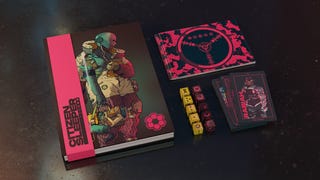 A picture of the Citizen Sleeper art book and TTRPG sitting on a black table