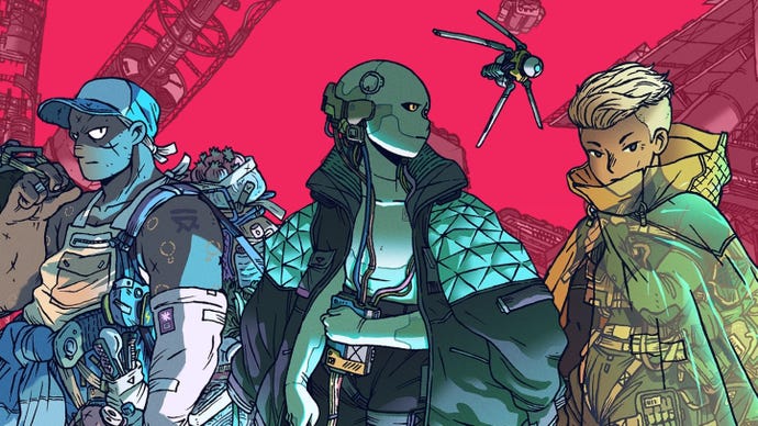 A Citizen Sleeper character collage of The Sleeper, Sabine and Emphis