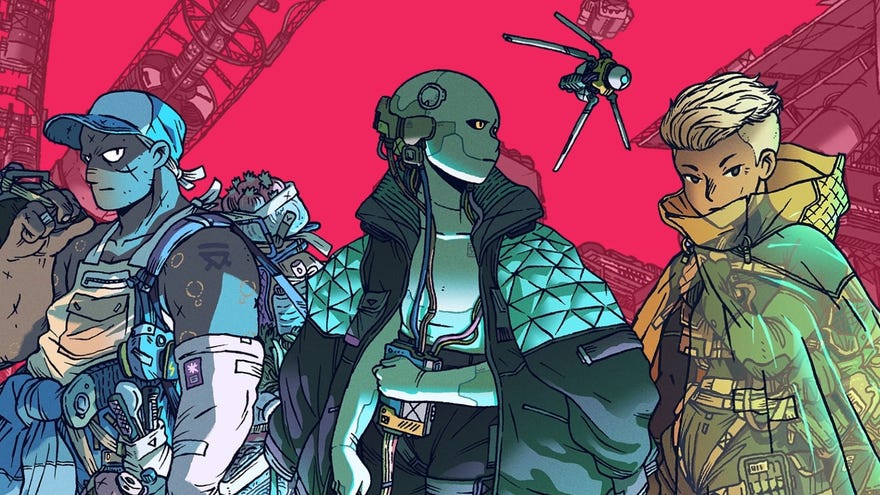 A Citizen Sleeper character collage of The Sleeper, Sabine and Emphis