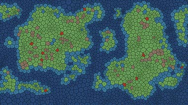 An representation showing however Civilization 7 generates maps utilizing Voronoi diagrams - it looks similar a immense wide of greenish and bluish cells organised into continents.