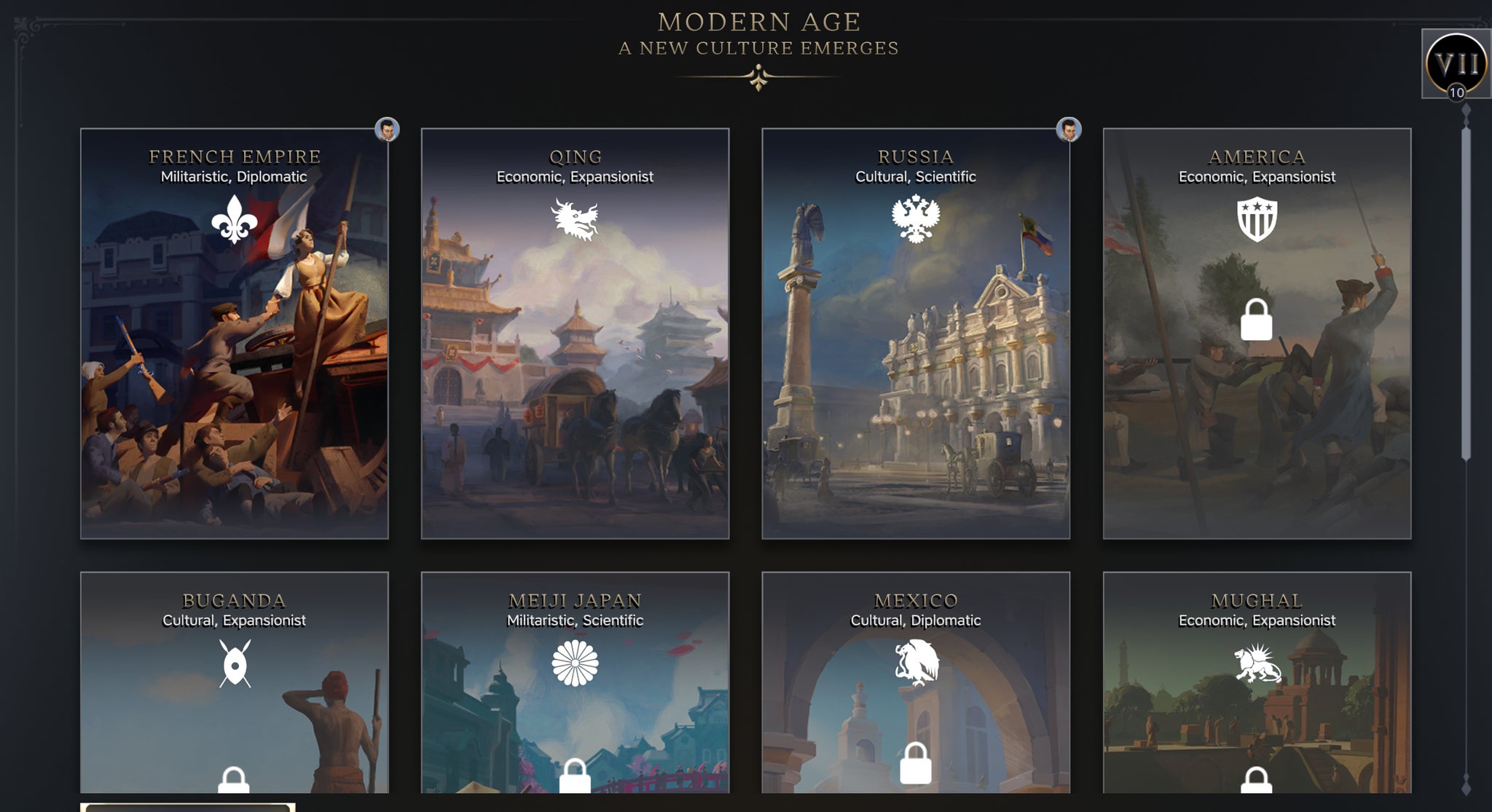 You can select a new civilization to play as once you hit a new age in Sid Meier's Civilization 7. - 8