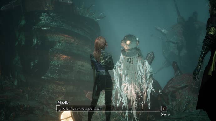 Maelle speaks with the friendly Demineur in Clair Obscur: Expedition 33
