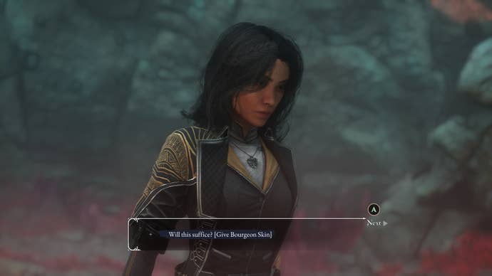 Lune speaks with The Small Burgeon in Clair Obscur: Expedition 33