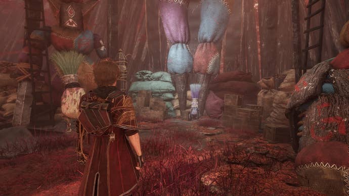 Gustave approaches Karatom in Gestrel Village in Clair Obscur: Expedition 33