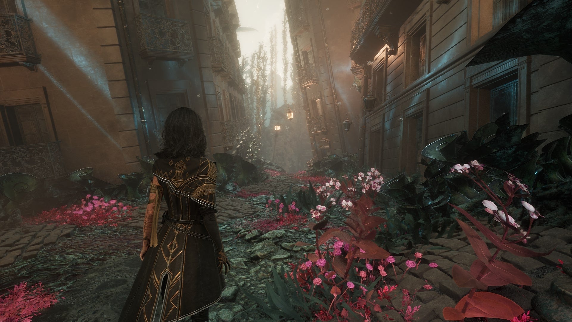 Lune looks towards a small alleyway in Flying Waters in Clair Obscur: Expedition 33 - 5