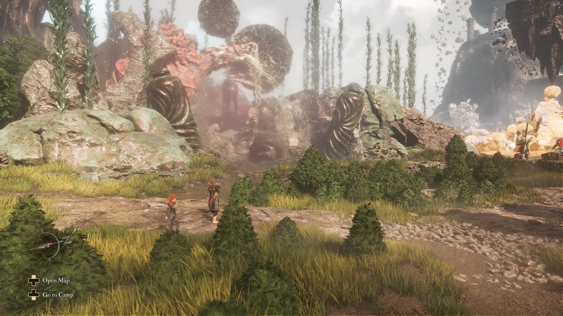 Lune, Gustave, and Maelle are in the Overworld, standing near a portal leading to The Small Burgeon in Clair Obscur: Expedition 33 - 3