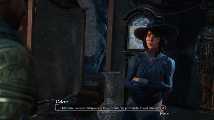 Gustave speaks to Collette, a vendor, at the Expedition Festival in Clair Obscur: Expedition 33