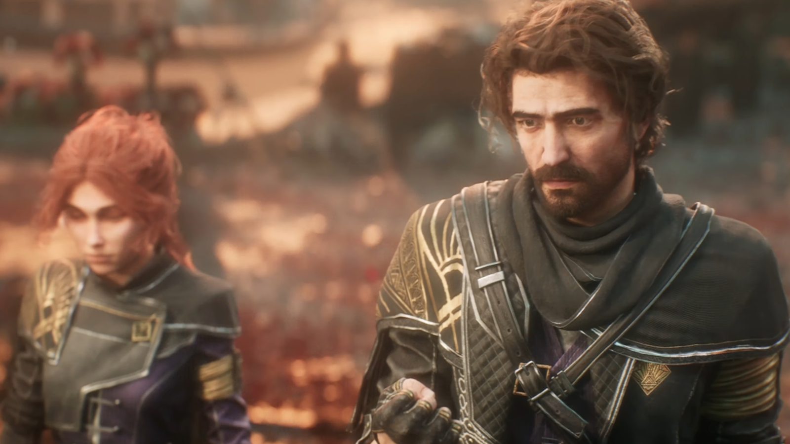 Clair Obscur trailer screenshot showing Close up on male and female protagonists