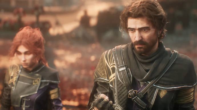 Clair Obscur trailer screenshot showing Close up on male and female protagonists