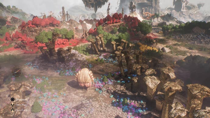 Clair Obscur: Expedition 33 screenshot showing large bulbous character walking on a surreal world map