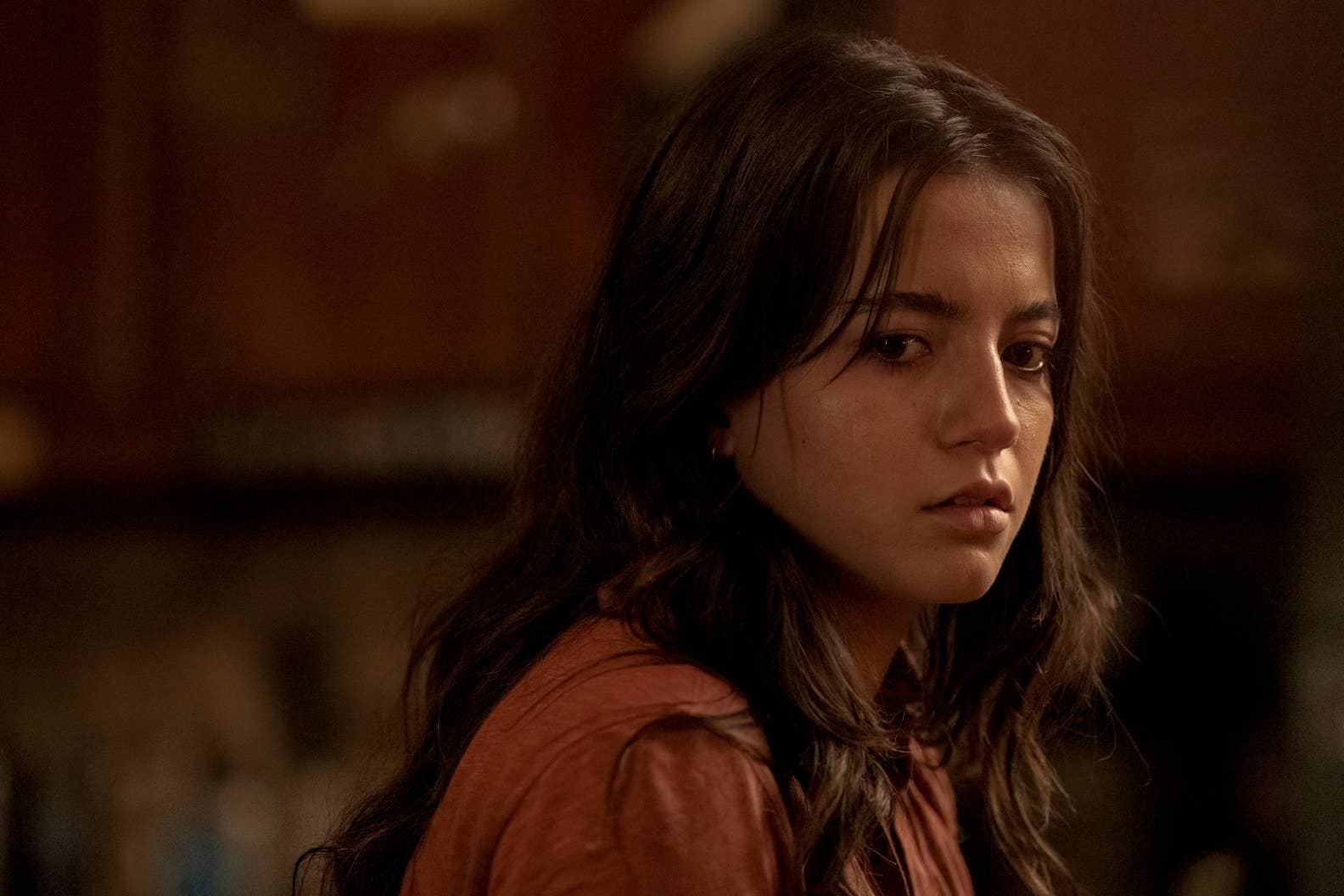 Close up of Dina in TLOU season two