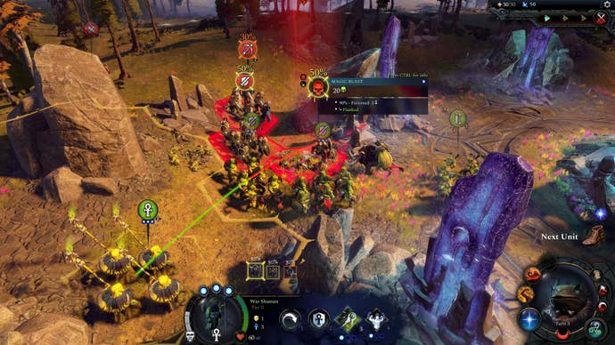 A forest combat scene in Age Of Wonders 4