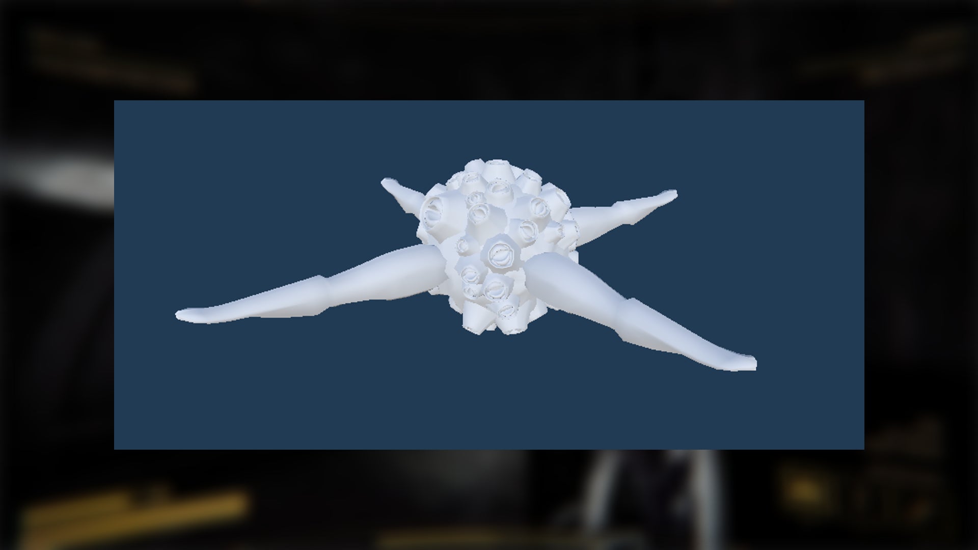 The plain character model for the Barnacle Ball monster in Content Warning is shown against a navy background - 16