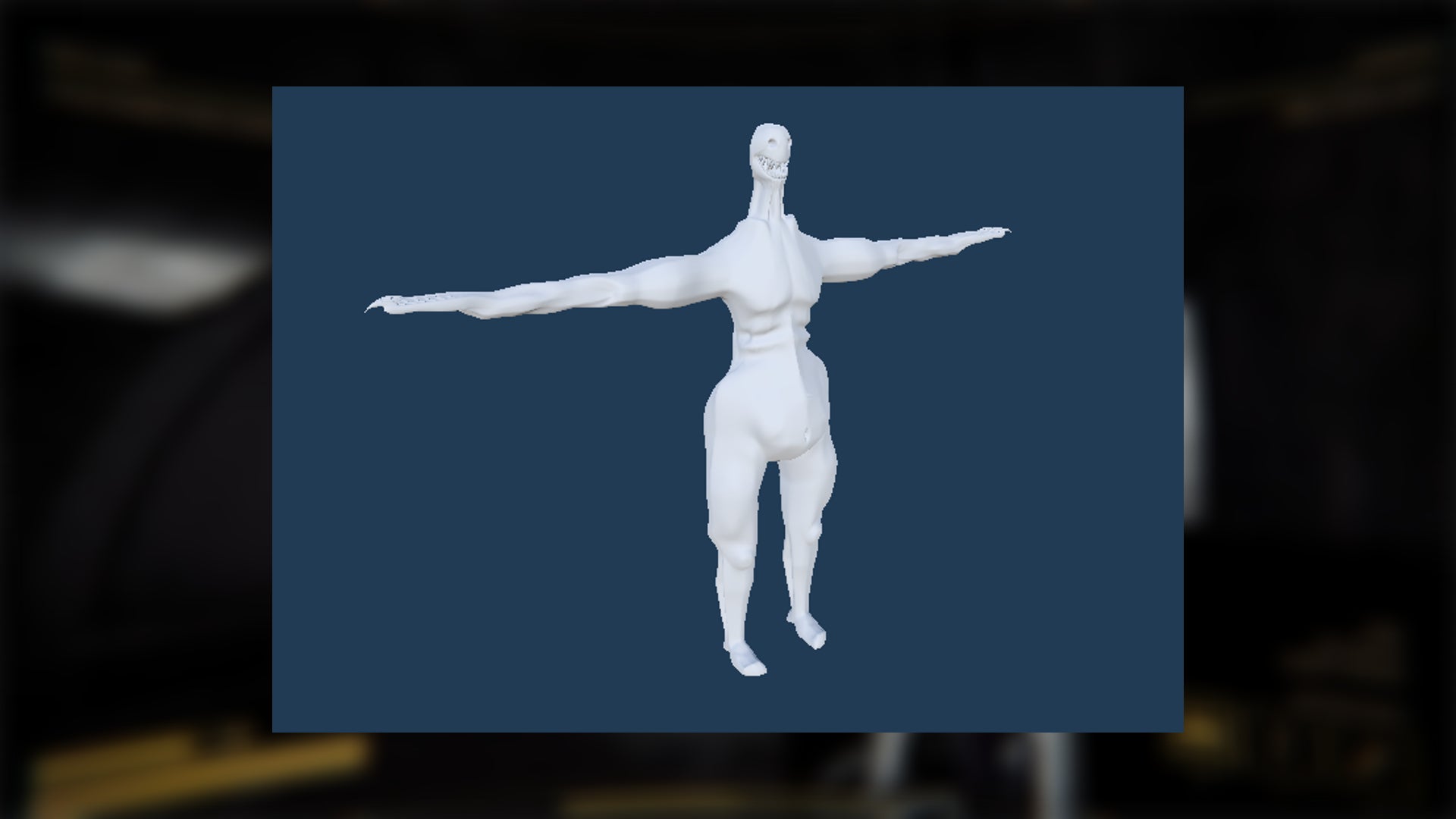 The plain character model for the BigSlap monster in Content Warning is shown against a navy background - 8