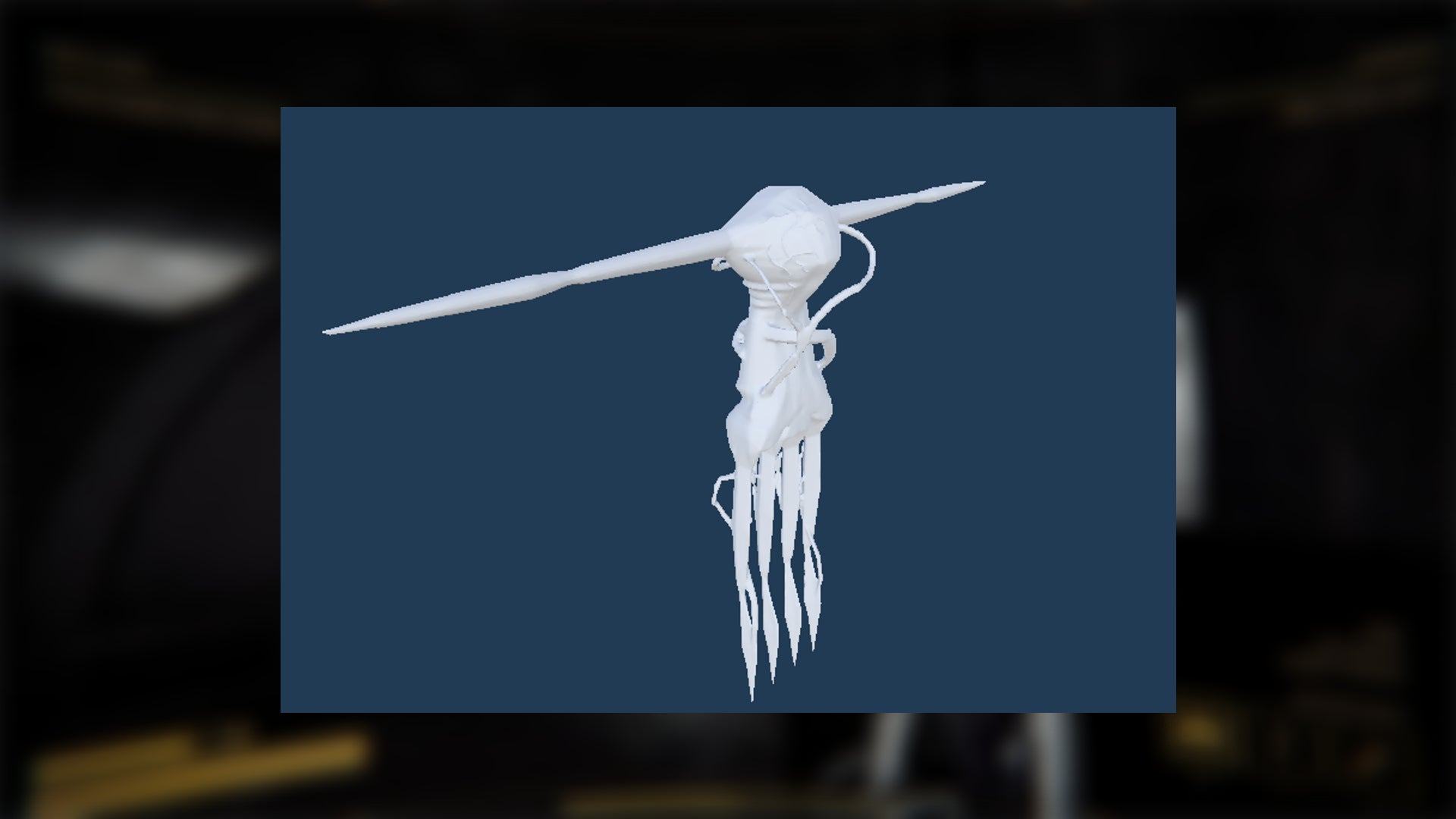 The plain character model for the Flicker monster in Content Warning is shown against a navy background - 10