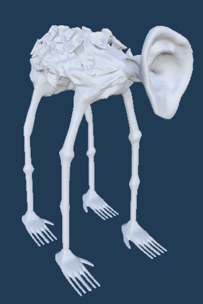 In-game file image of the model for an Ear monster in Content Warning.