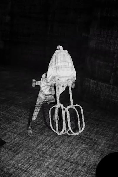 A Toolkit Whisk monster dashing towards the camera in Content Warning.