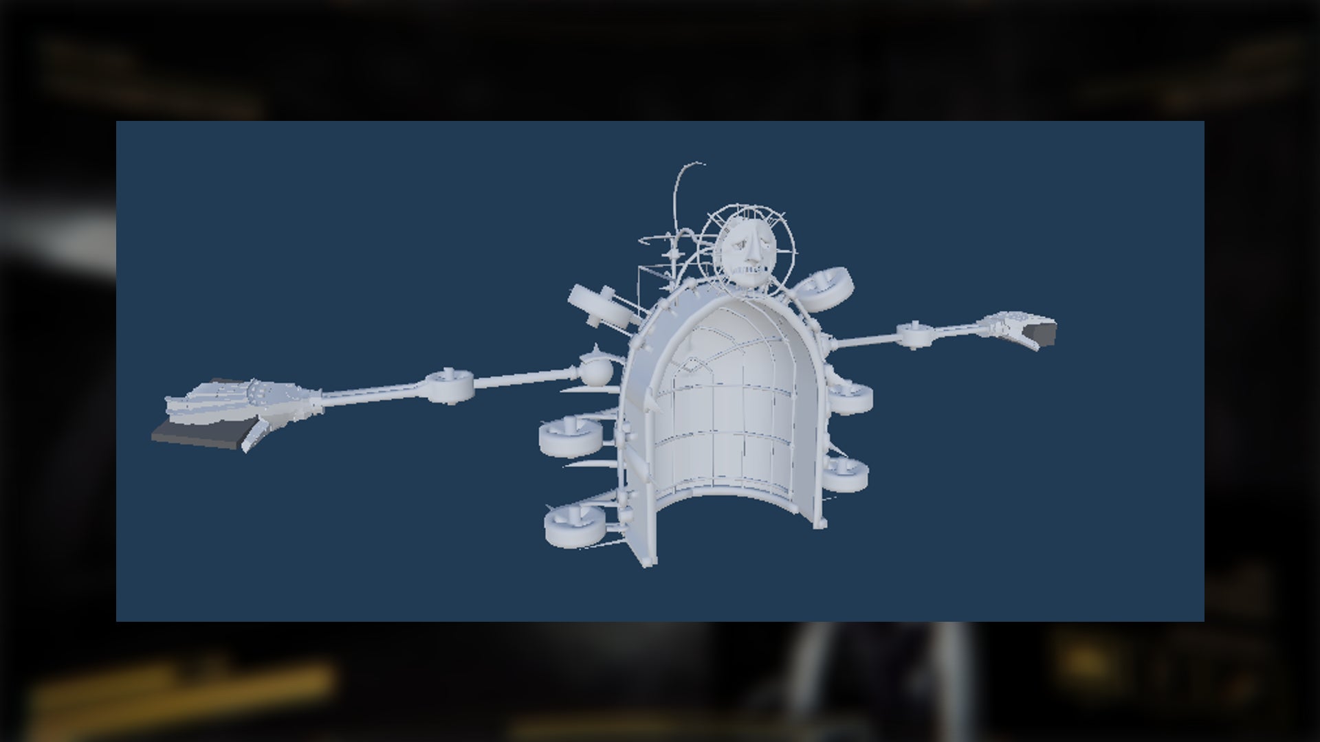 The plain character model for the Weeping monster in Content Warning is shown against a navy background - 19