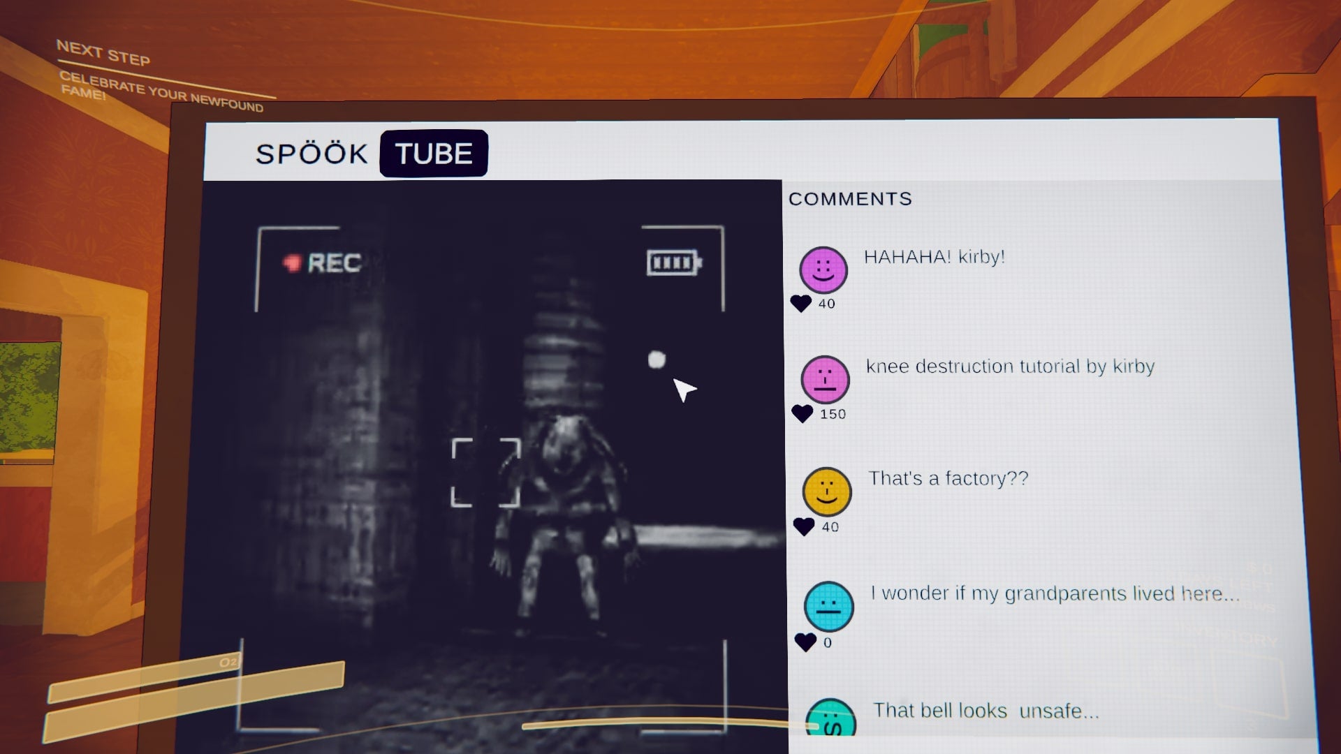 The player watches their uploaded video and the comments in Content Warning - 28