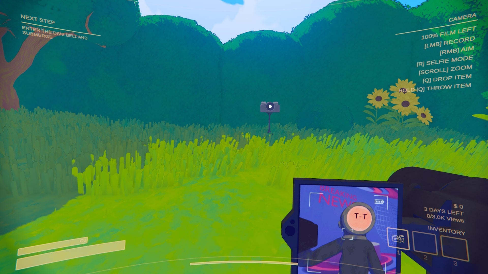 The player uses the projector on the home world to record an intro in Content Warning - 3