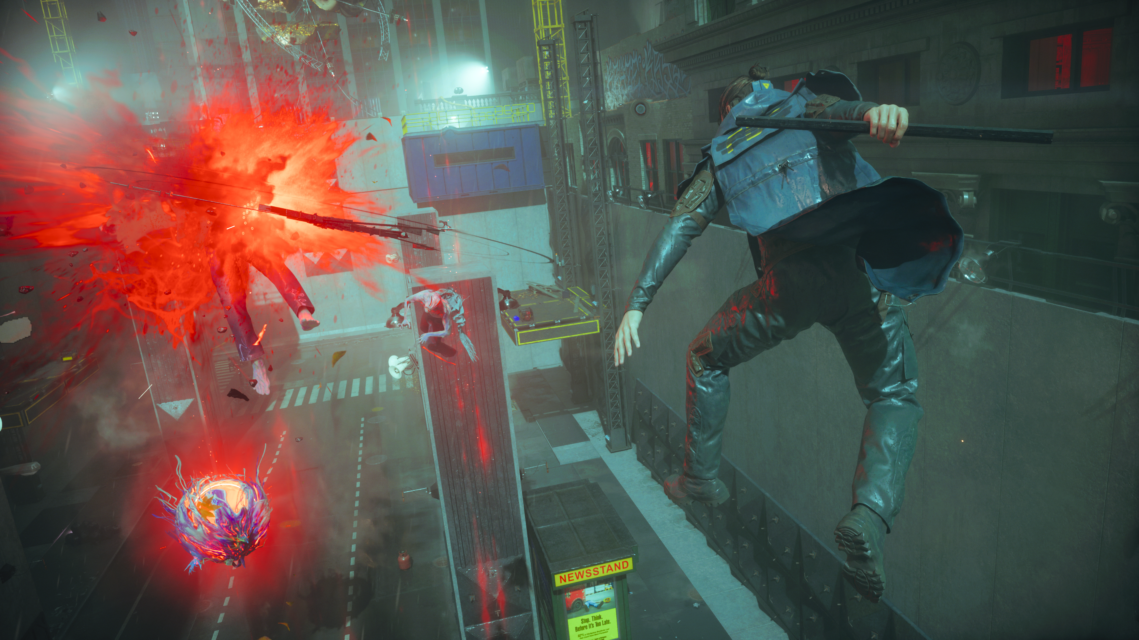 A levitating Dylan uses a long-range Aberrant attack against a flying Hiss in Control Resonant.