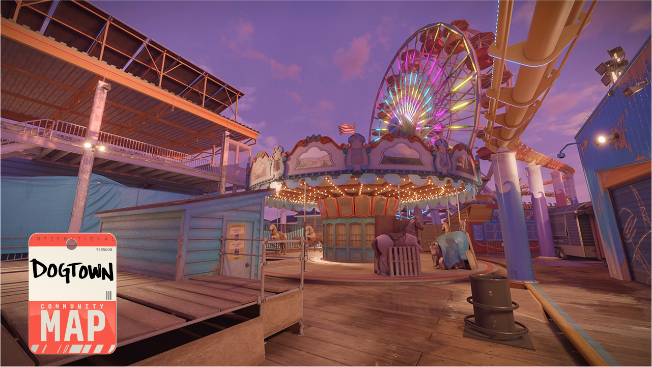 Counter Strike 2 Dogtown map showing a funfair attraction