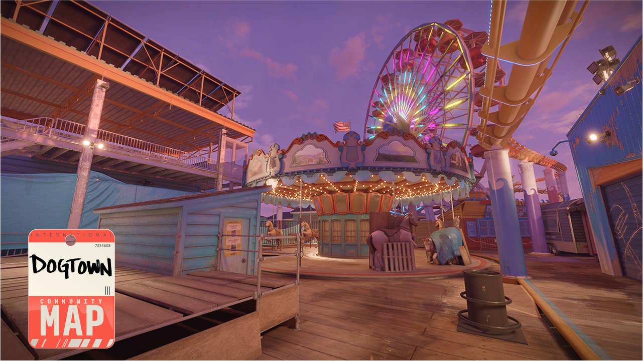 Counter Strike 2 Dogtown map showing a funfair attraction