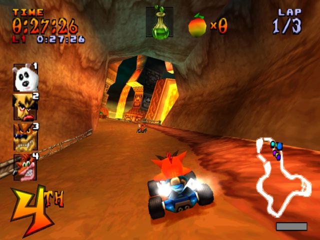 Crash races through a tunnel using a kart in Crash Team Racing - 14