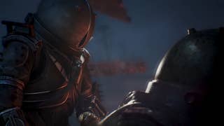 Cronos The New Dawn trailer screenshot showing two figures in sci-fi helmeted suits
