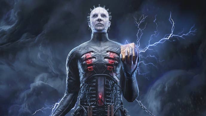 Cropped in image of Hellraiser game's key art showing Pinhead